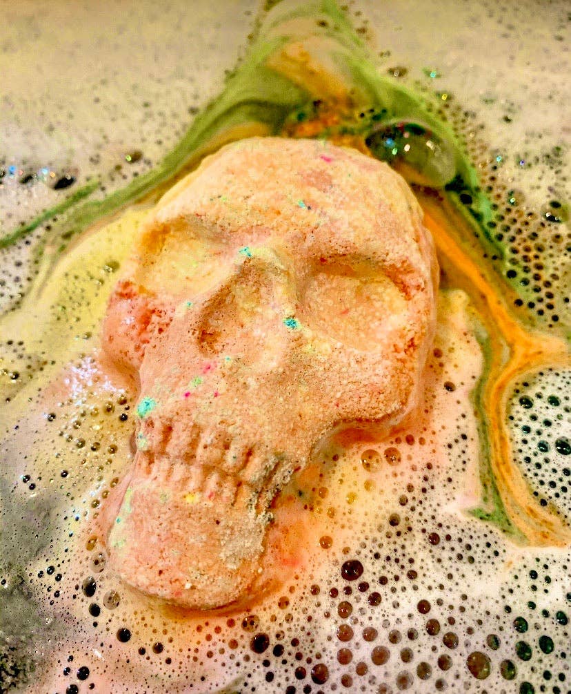 Rainbow Skull Crystal Infused Bath Bomb