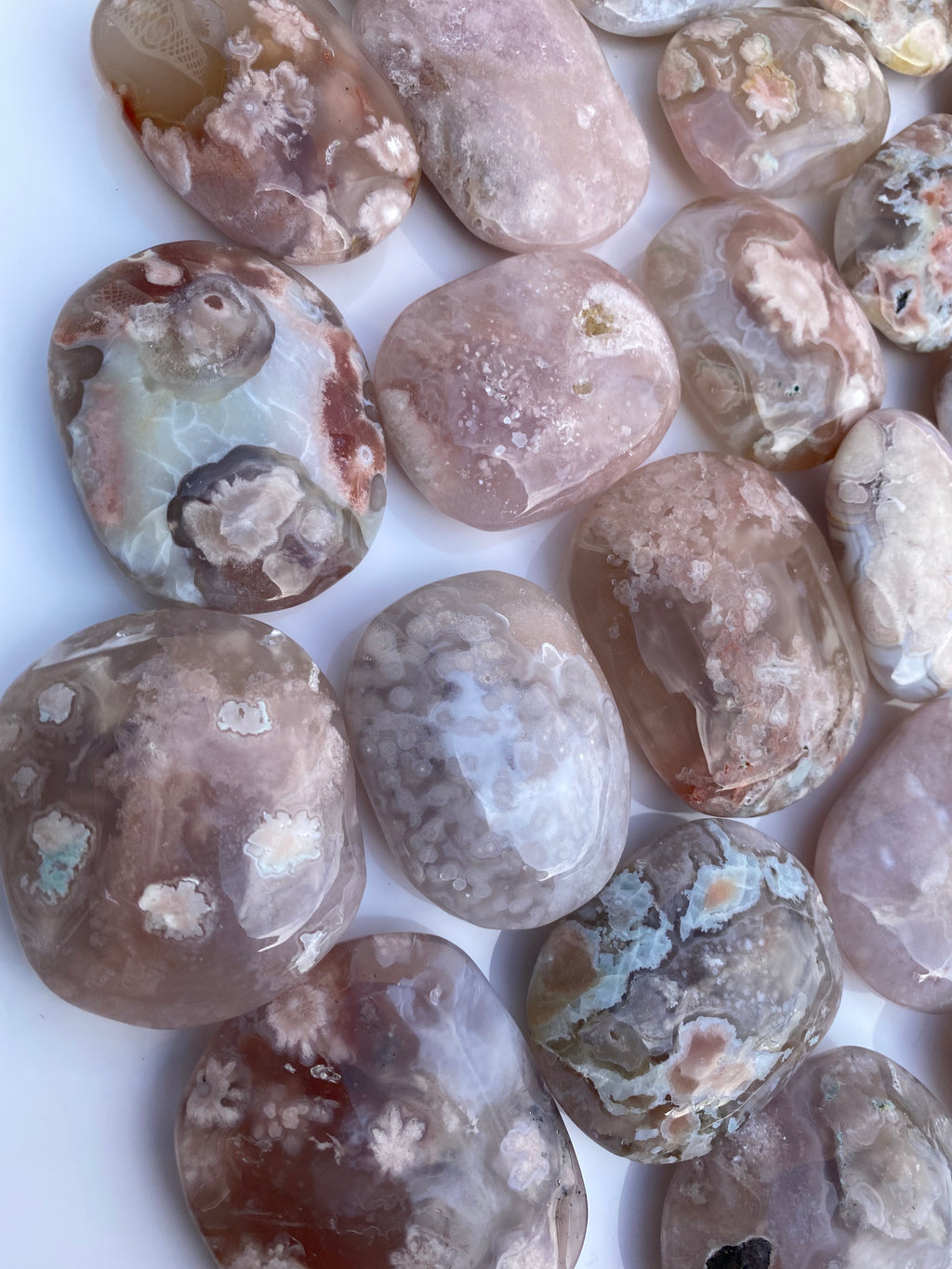 Flower Agate “Toe Beans” Palm Stone