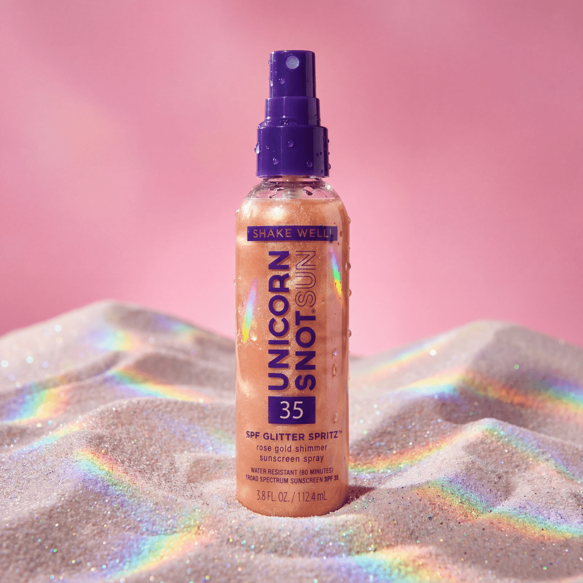 Rose Gold Glitter Sunscreen Spray SPF 35