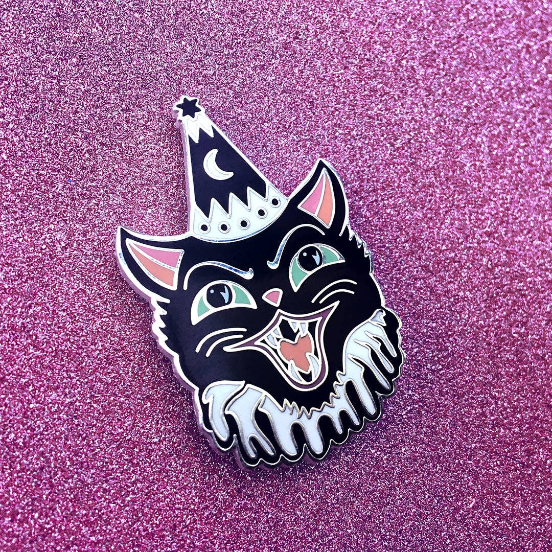 Moonlight Mischief Cat Enamel Pin