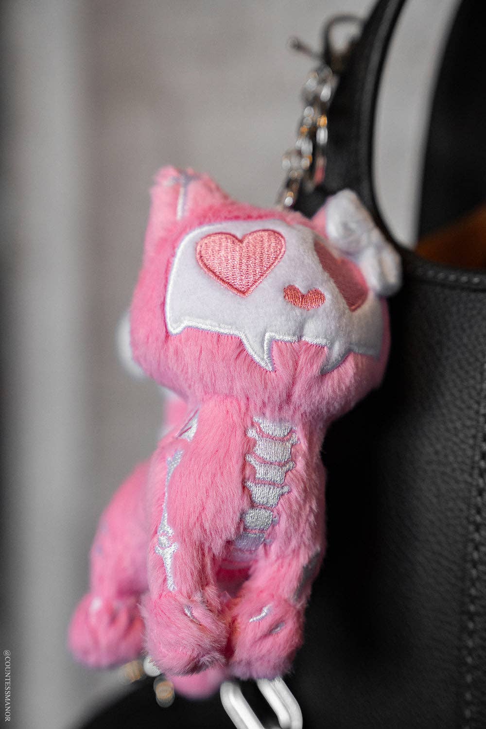 Smitten Kitten Skeleton Cat Plush Keychain