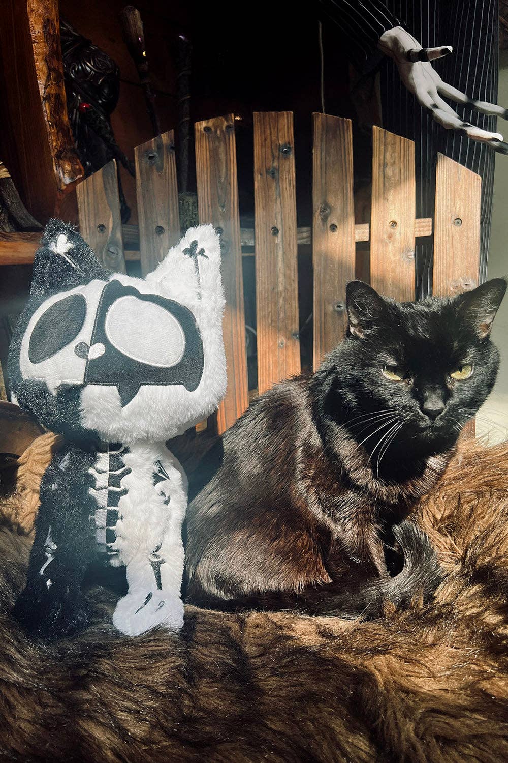 Splitzokitty Black & White Skeleton Cat Plush