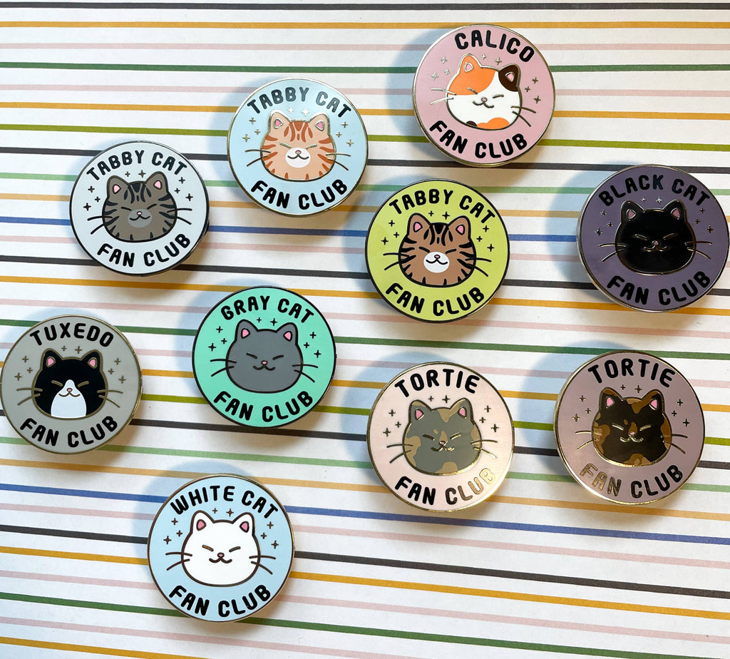 Cat Fan Club Enamel Pin: Choose Your Cat