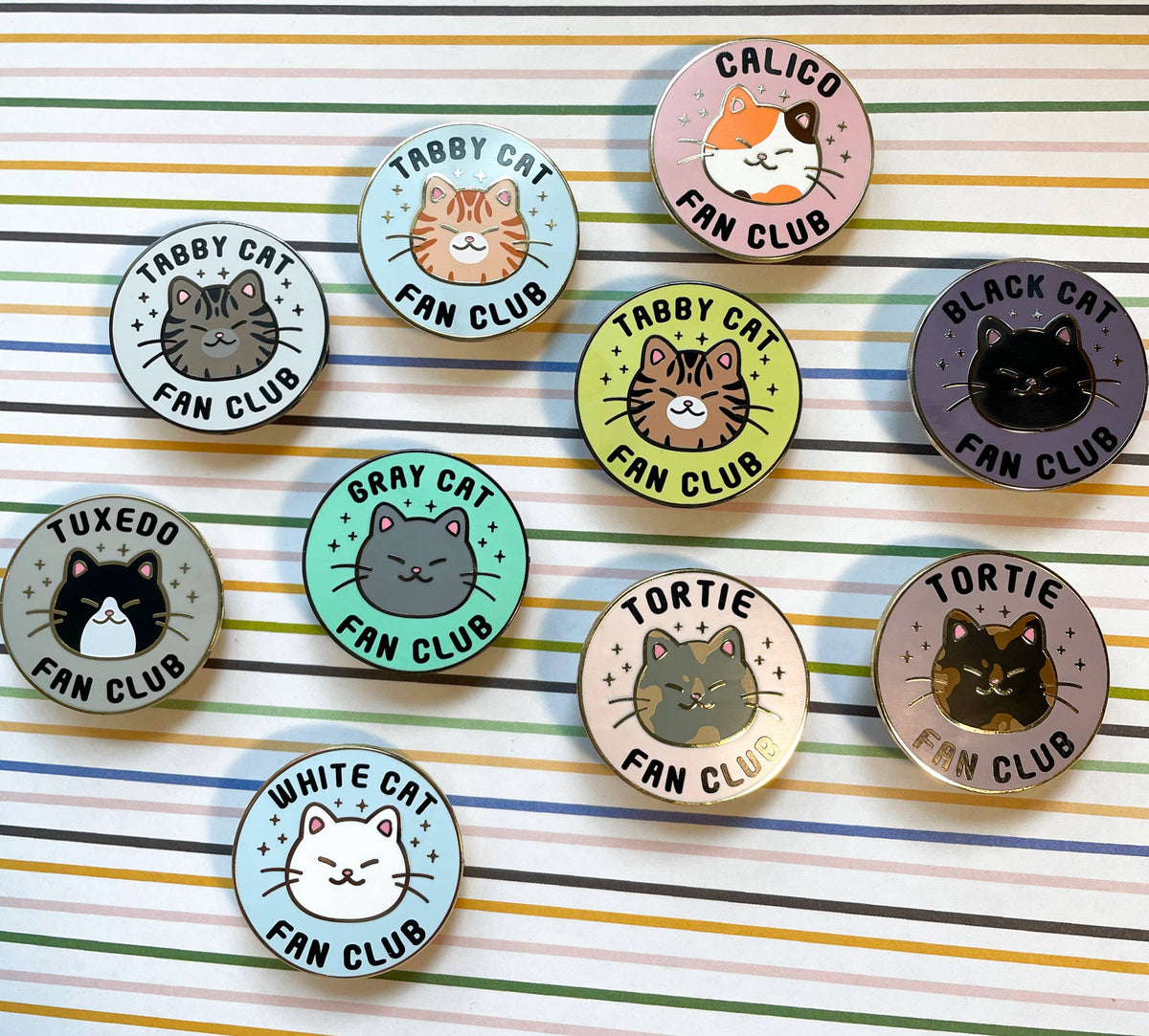 Cat Fan Club Enamel Pin: Choose Your Cat