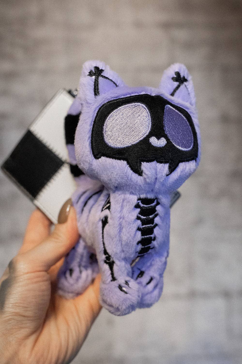 Twilight Lavender Skelekitty Plush Keychain