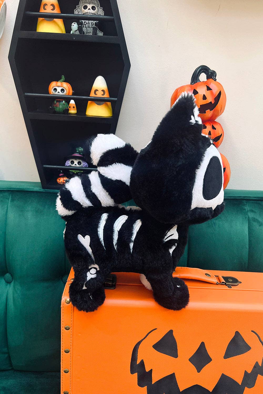 Splitzokitty Black & White Skeleton Cat Plush
