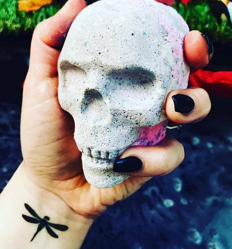 Rainbow Skull Crystal Infused Bath Bomb