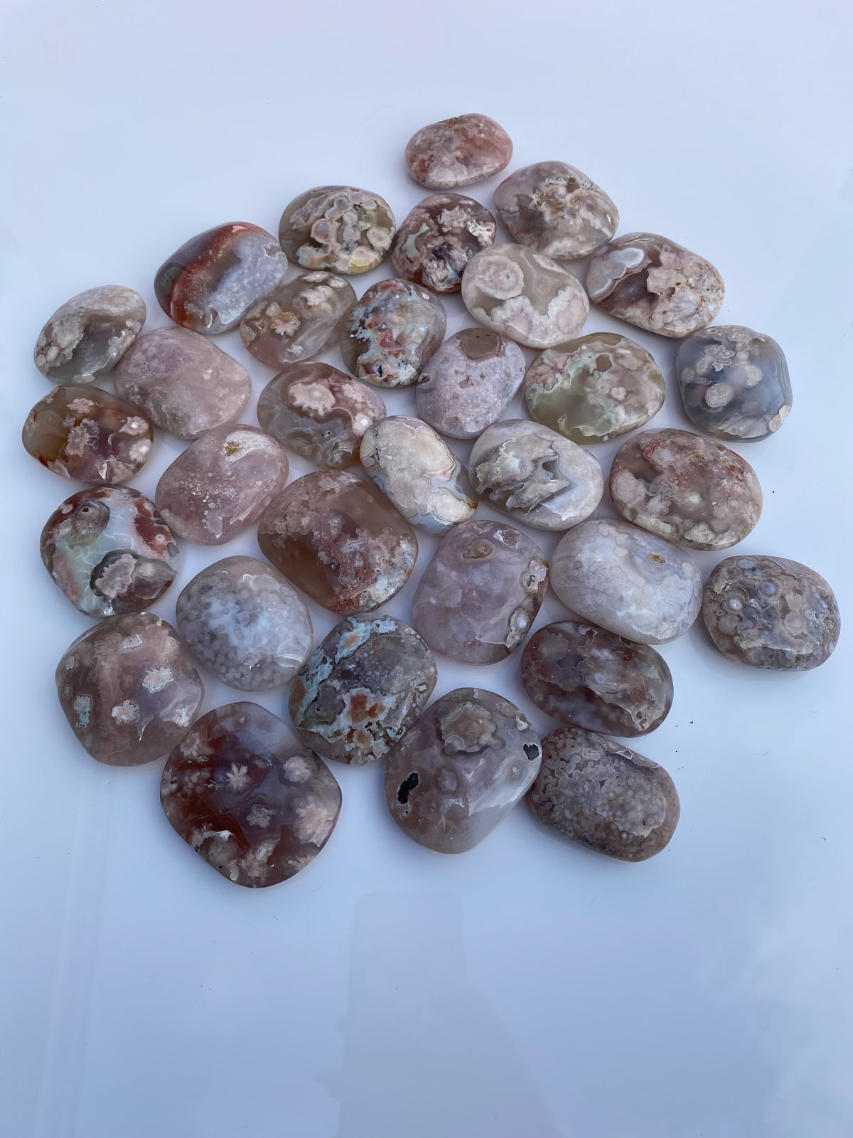 Flower Agate “Toe Beans” Palm Stone