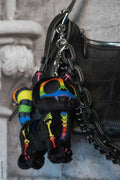 Rainbow Skelekitty Plush Keychain
