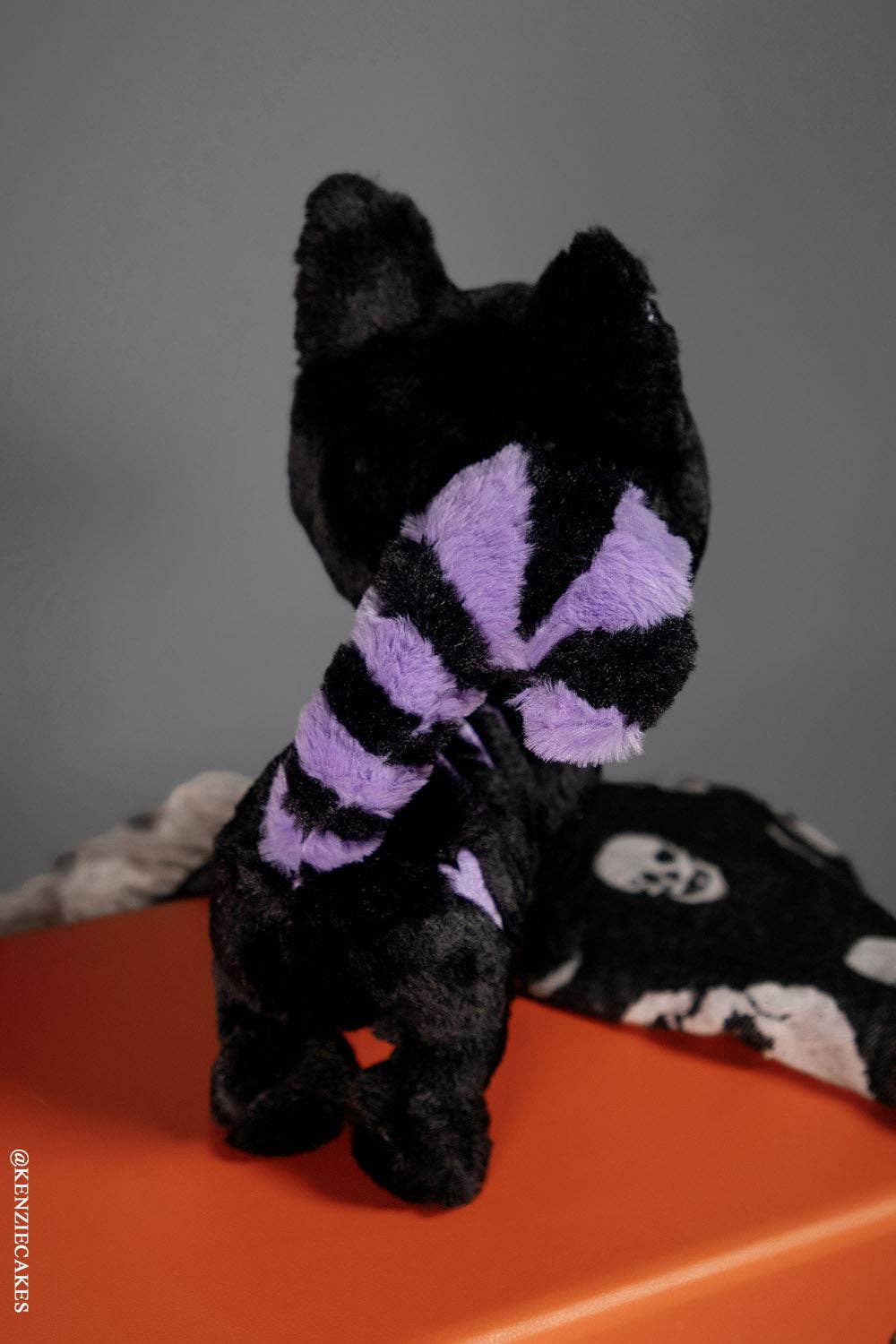 Purple Bones Skelekitty Skeleton Cat Plush