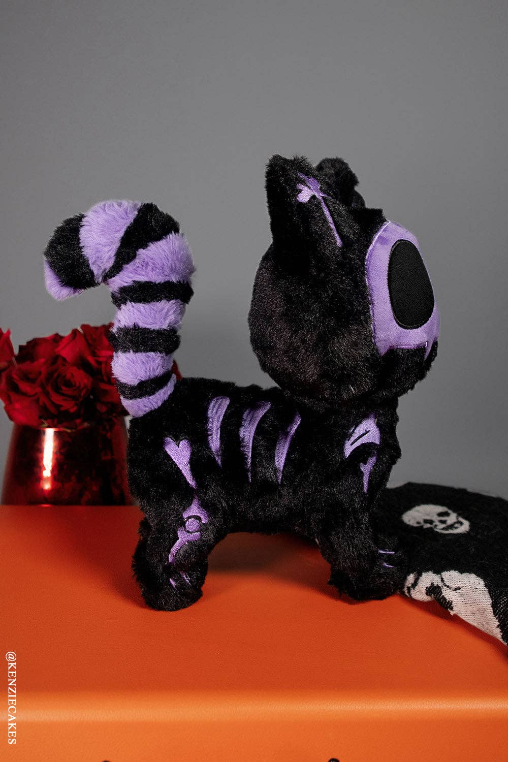 Purple Bones Skelekitty Skeleton Cat Plush
