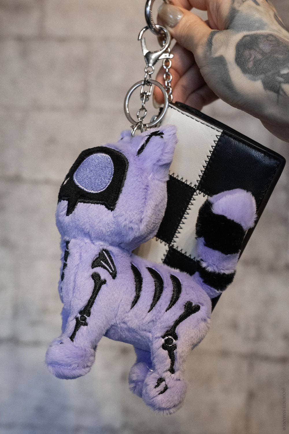 Twilight Lavender Skelekitty Plush Keychain