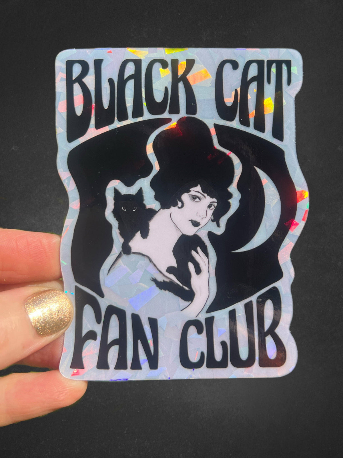 Black Cat Fan Club Holographic Sticker