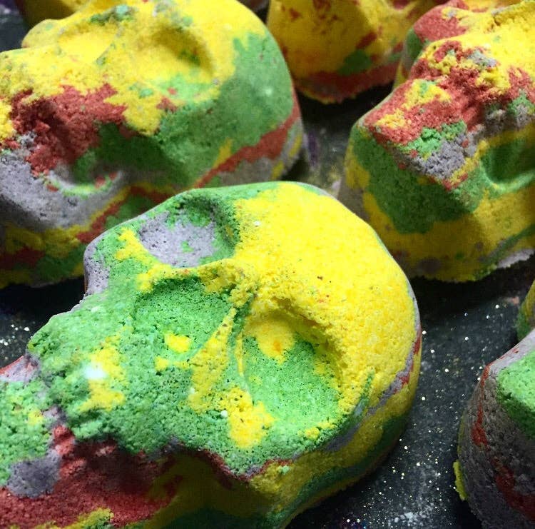 Rainbow Skull Crystal Infused Bath Bomb