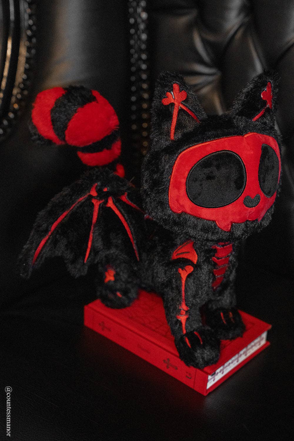 Skelekitty Vampire Bat Cat Plush
