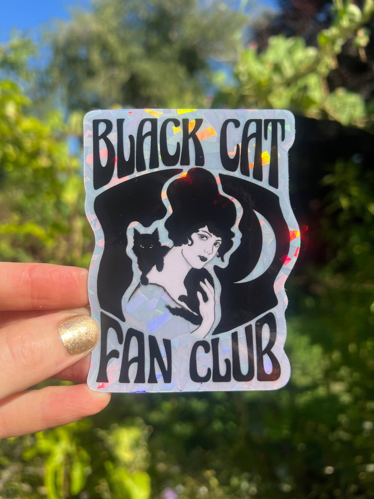 Black Cat Fan Club Holographic Sticker