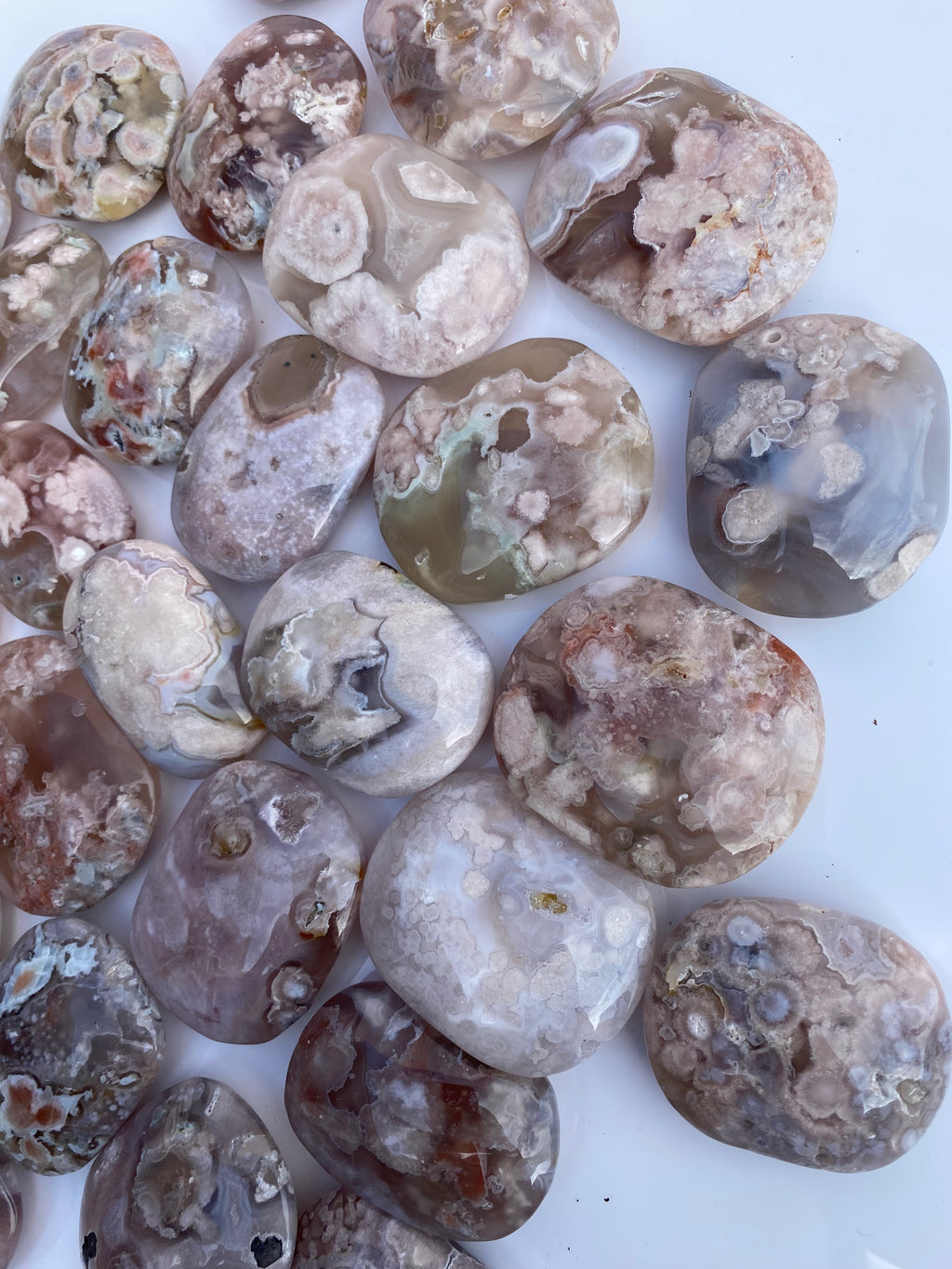 Flower Agate “Toe Beans” Palm Stone
