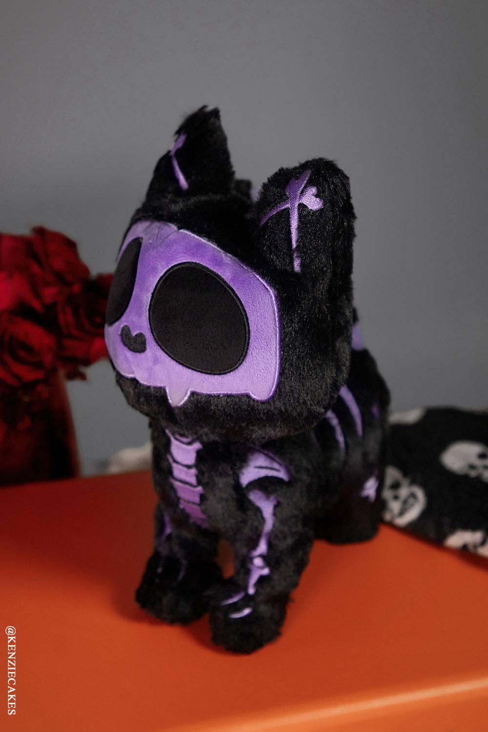 Purple Bones Skelekitty Skeleton Cat Plush