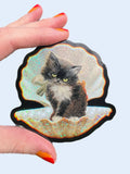 Purrmaid Tuxedo Kitty Glitter Sticker