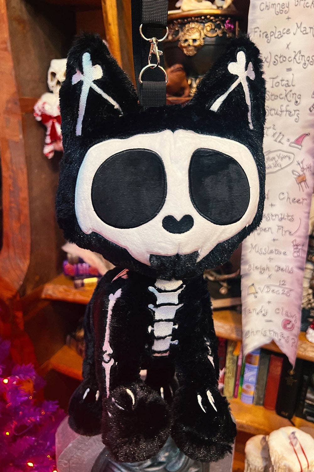 Skelekitty Skeleton Cat Plush Purse