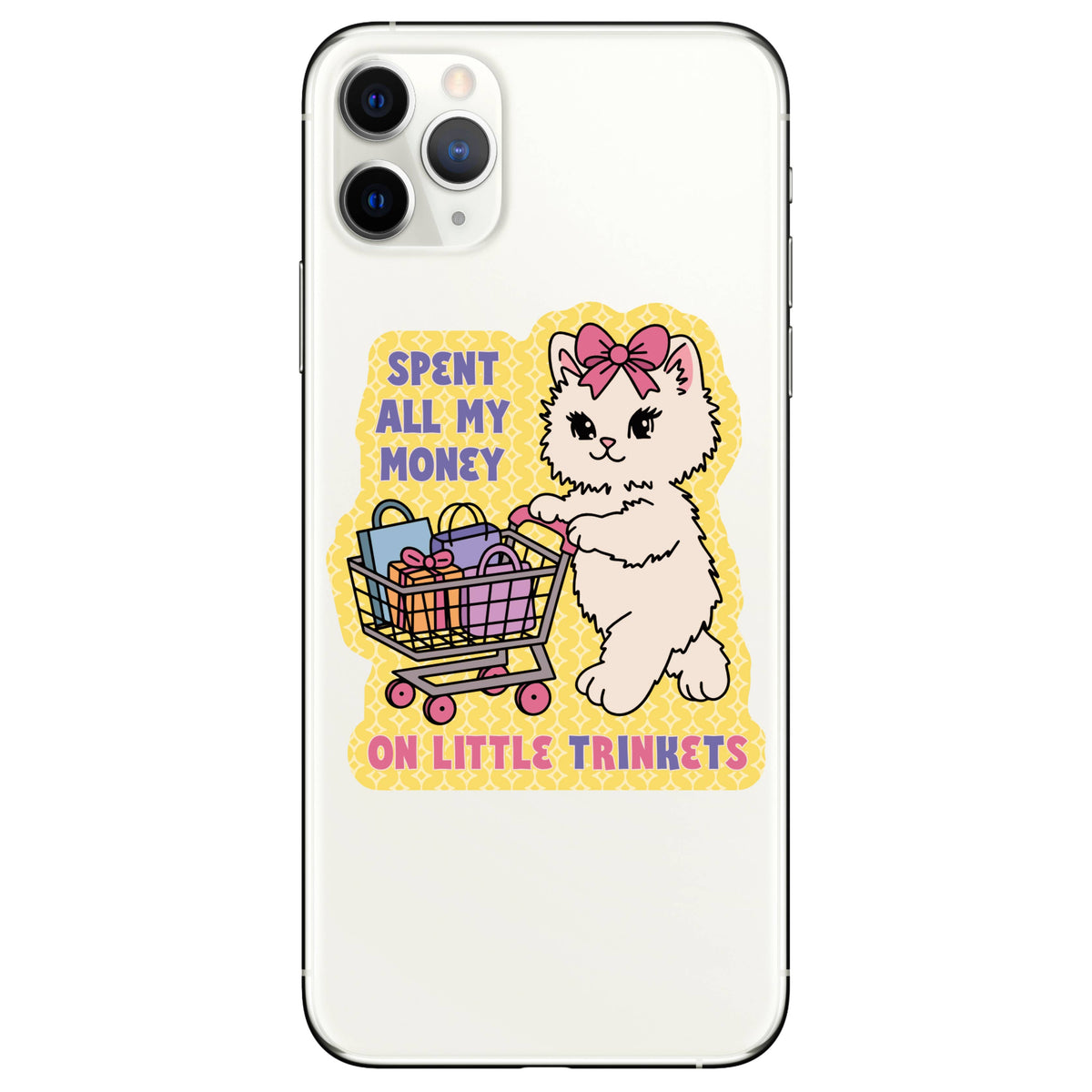 Spent All My Money on Trinkets Cat Sticker