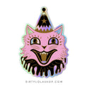Pink Circus Cat Holographic Sticker