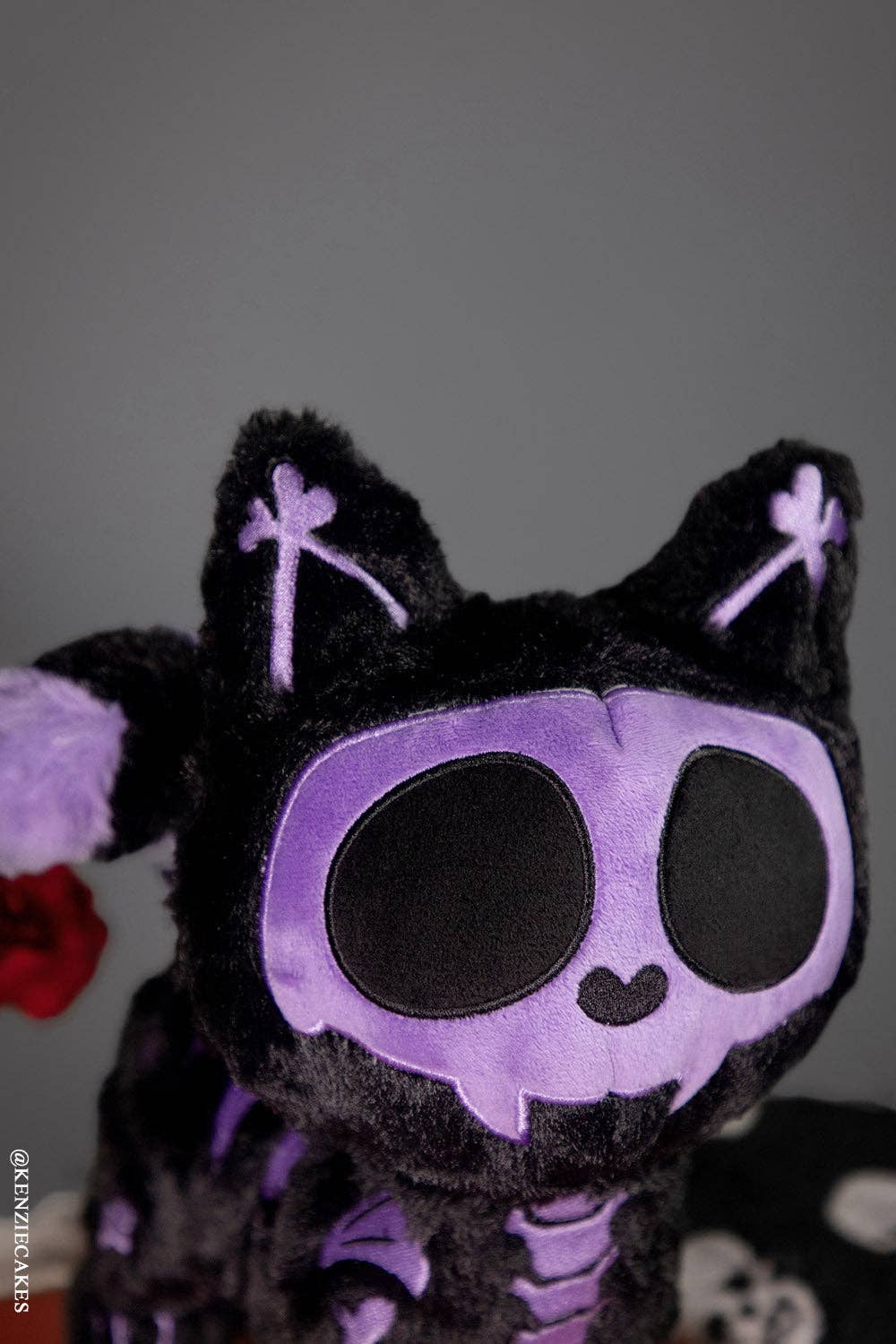 Purple Bones Skelekitty Skeleton Cat Plush