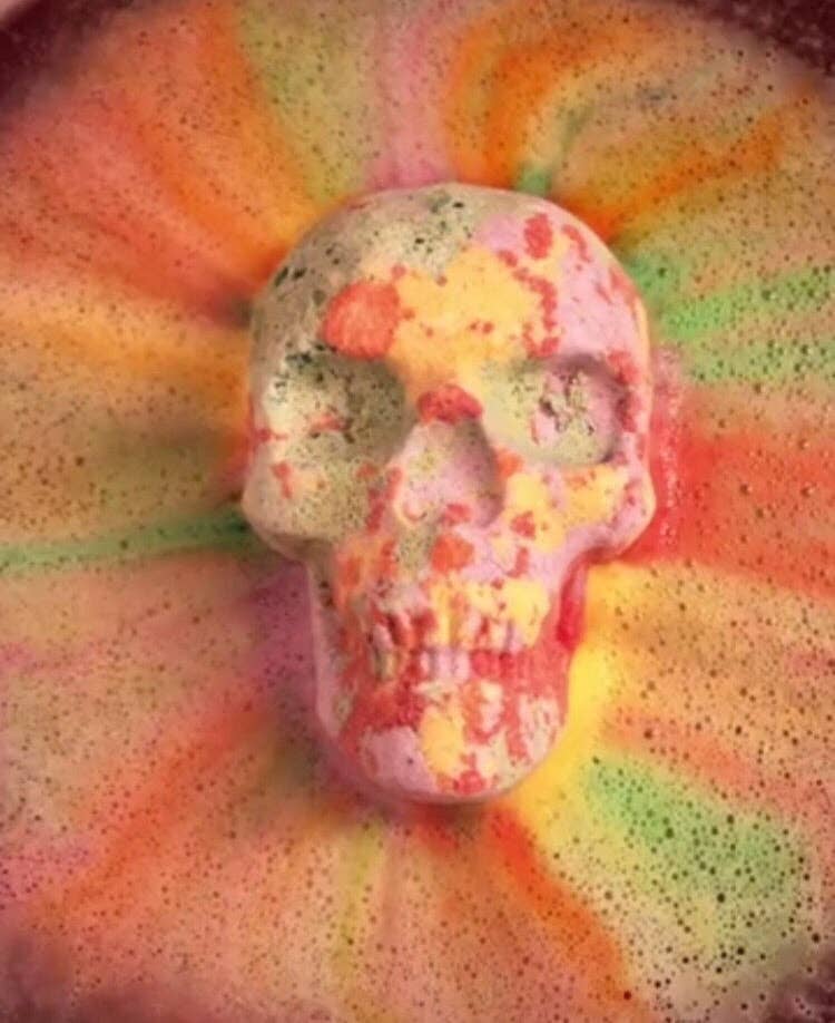 Rainbow Skull Crystal Infused Bath Bomb