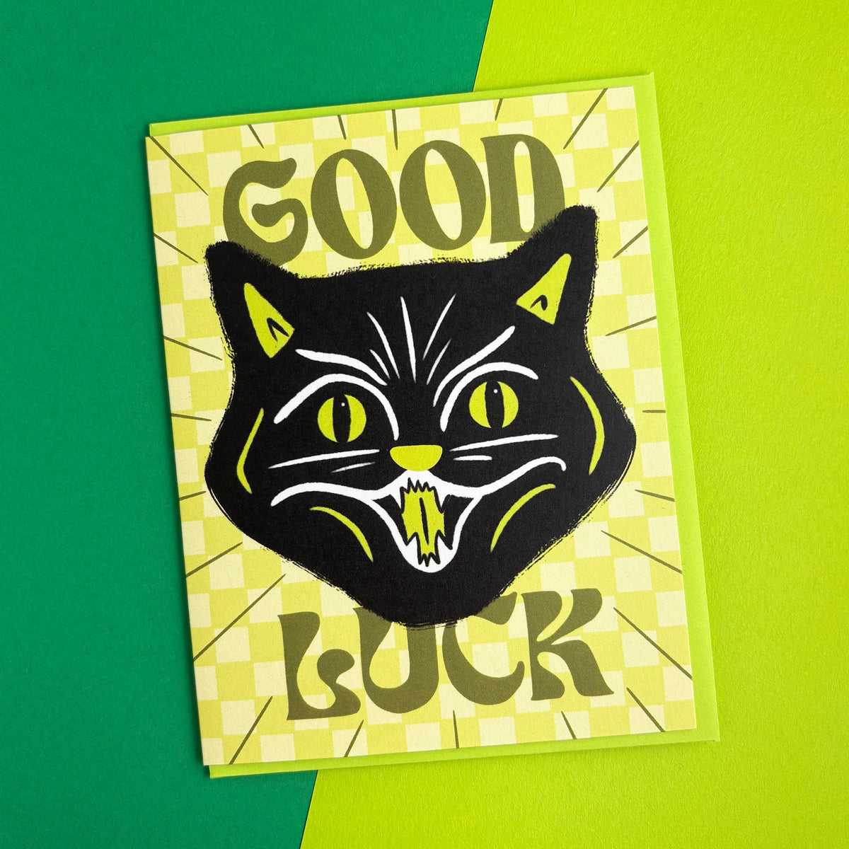 Good Luck Black Cat Encouragement Card
