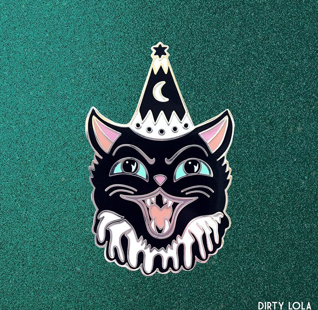 Moonlight Mischief Cat Enamel Pin
