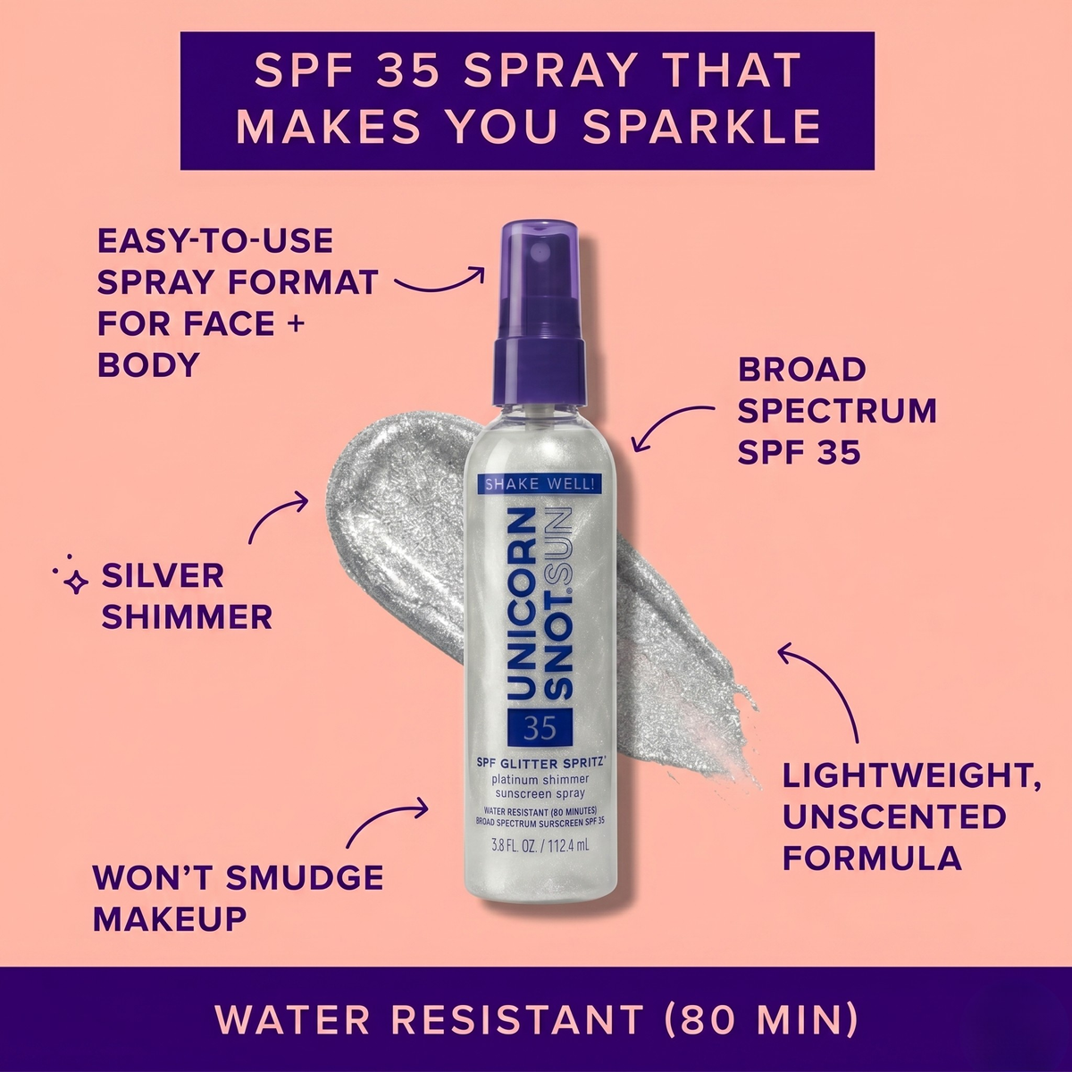 Platinum Glitter Sunscreen Spray SPF 35