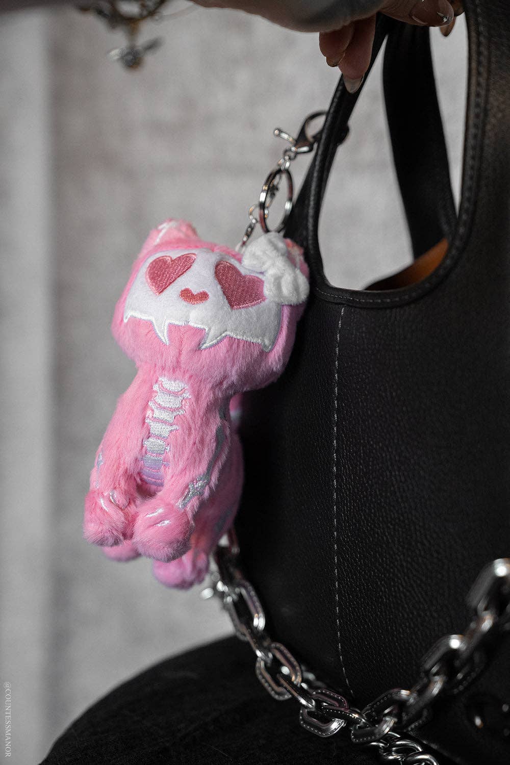 Smitten Kitten Skeleton Cat Plush Keychain