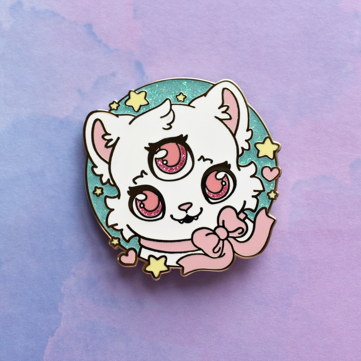 Three-Eyed Cat Enamel Pin