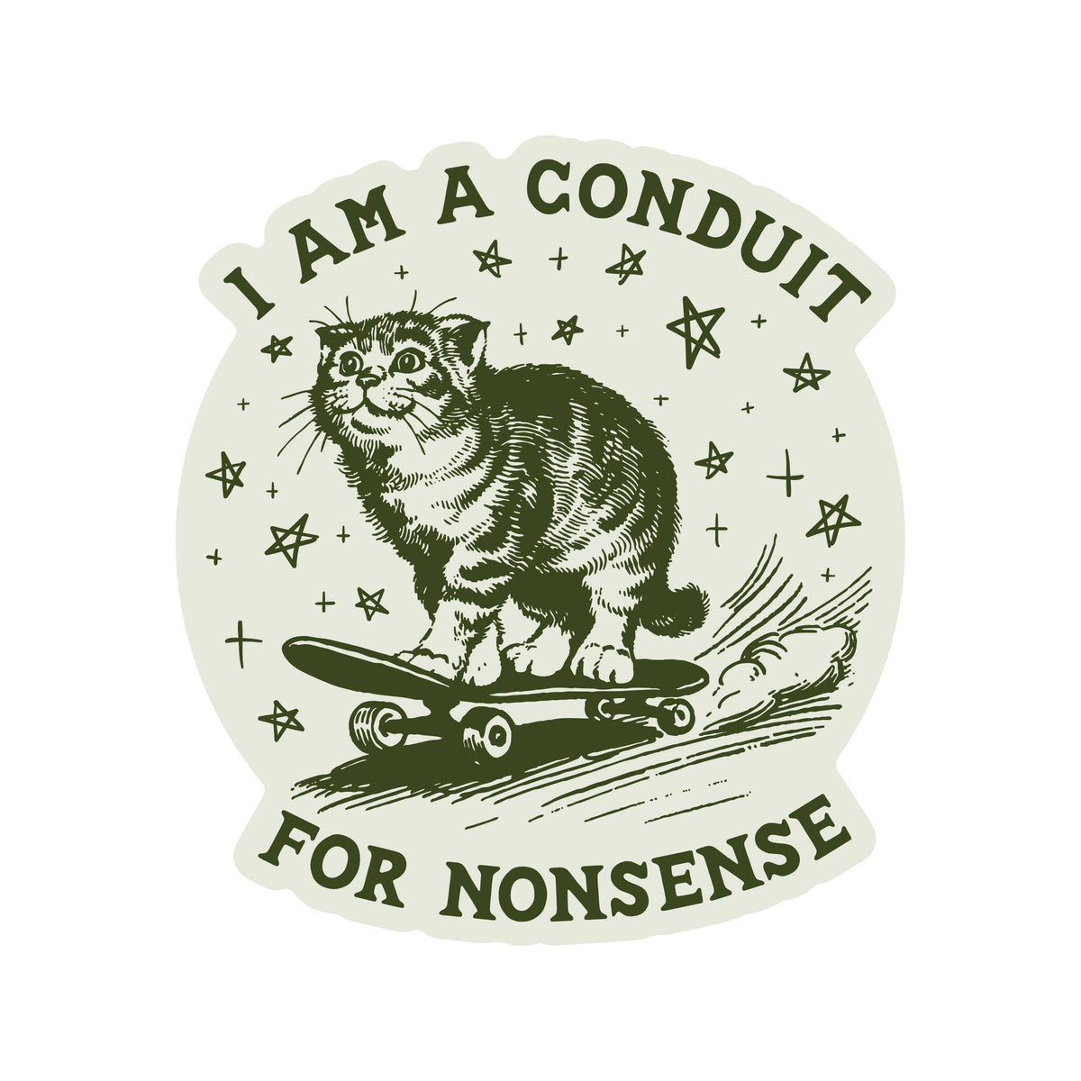 Conduit for Nonsense Cat Sticker