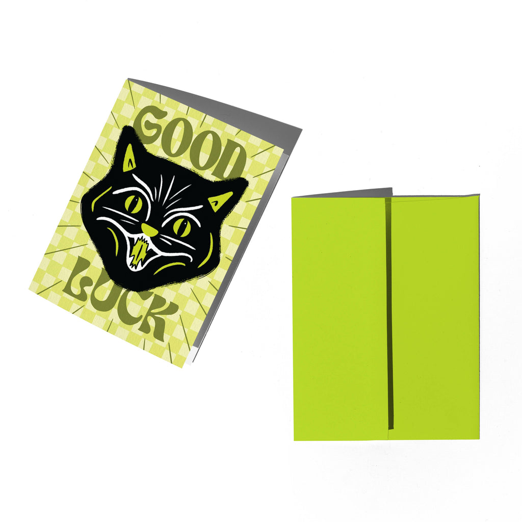 Good Luck Black Cat Encouragement Card