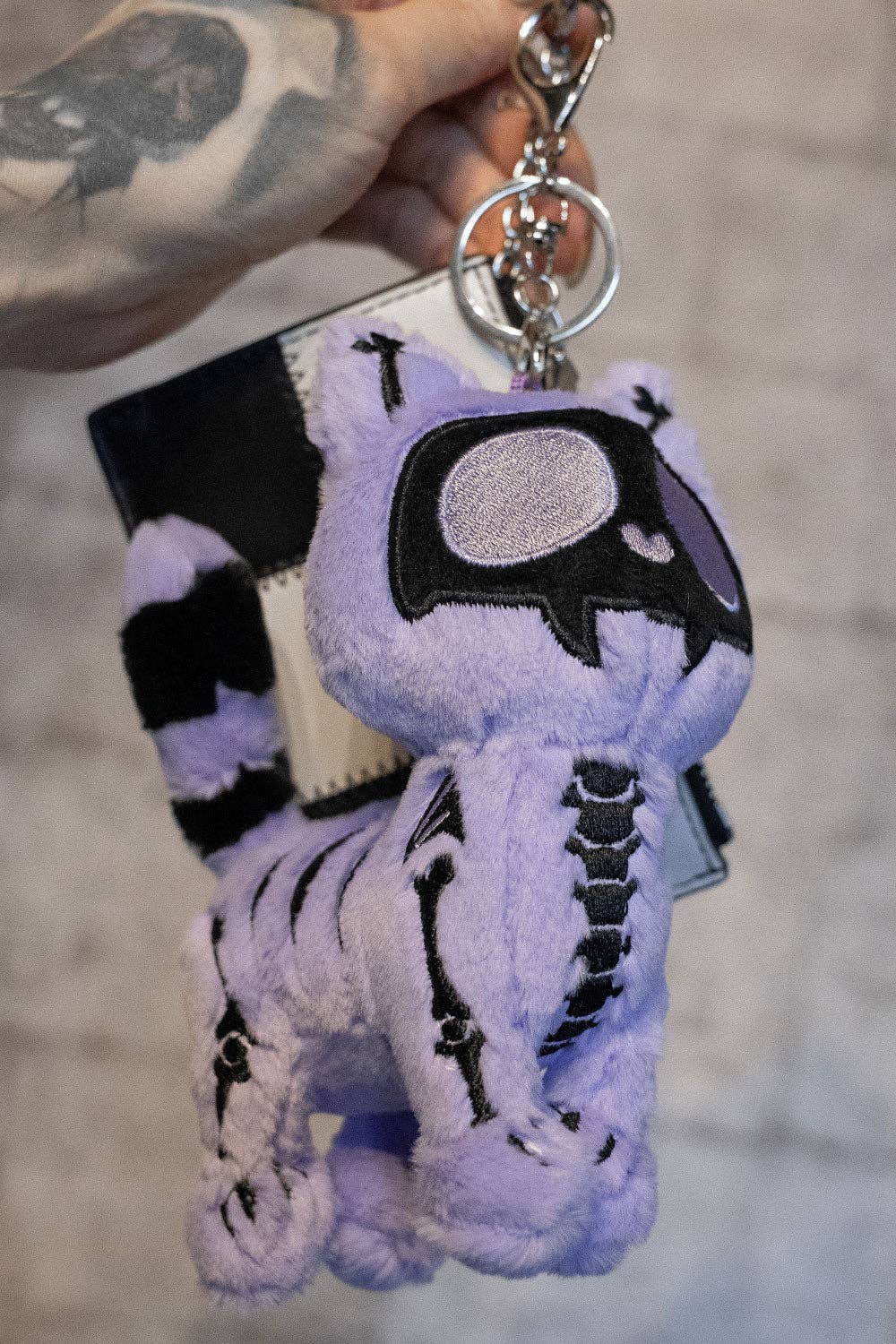 Twilight Lavender Skelekitty Plush Keychain