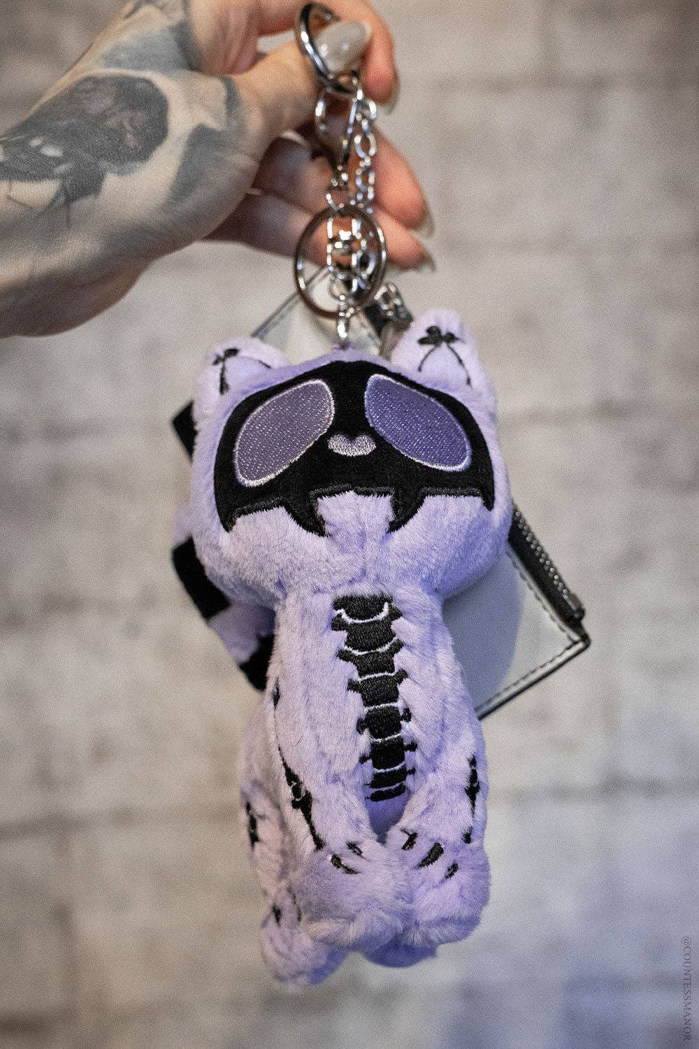 Twilight Lavender Skelekitty Plush Keychain
