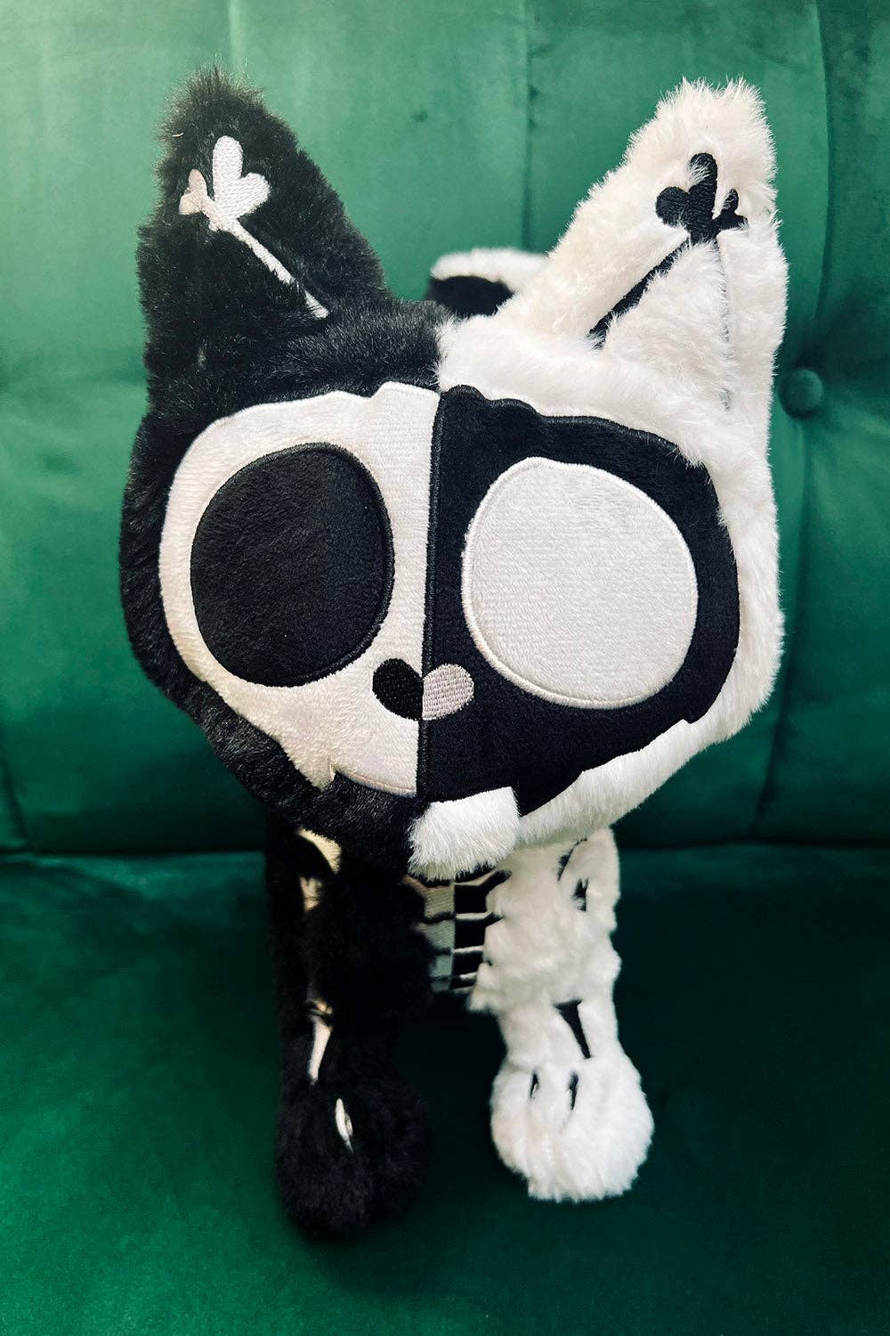 Splitzokitty Black & White Skeleton Cat Plush
