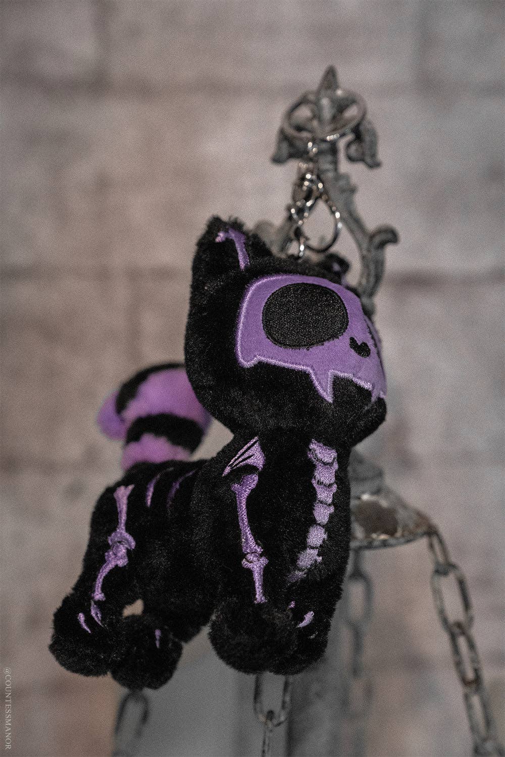 Ultraviolet Skelekitty Plush Keychain