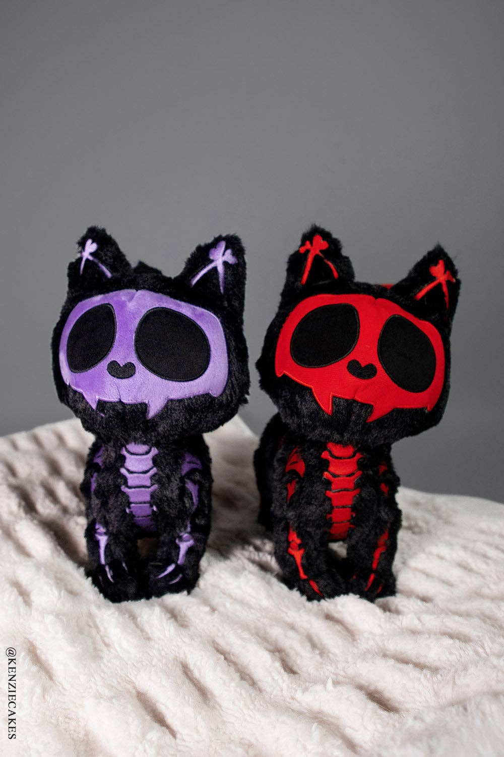 Purple Bones Skelekitty Skeleton Cat Plush