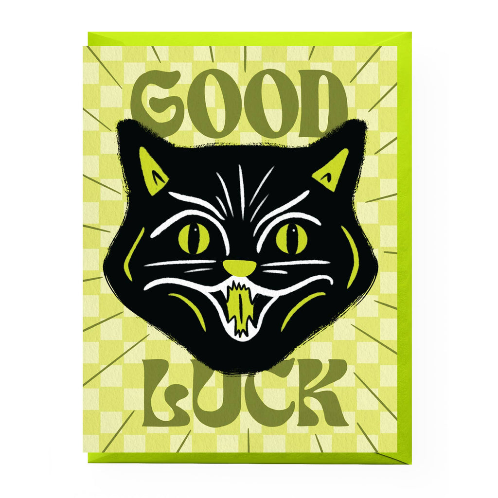 Good Luck Black Cat Encouragement Card