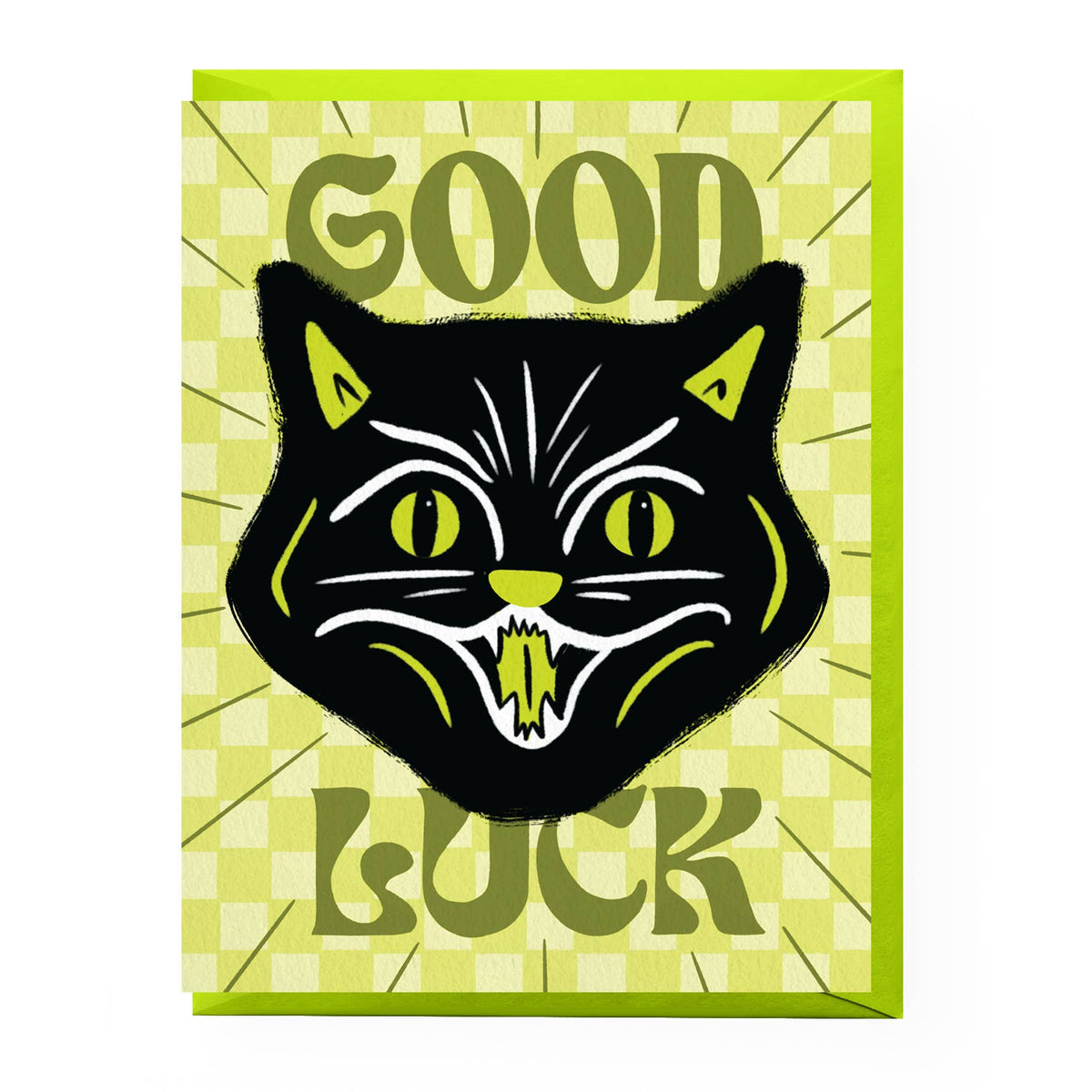 Good Luck Black Cat Encouragement Card