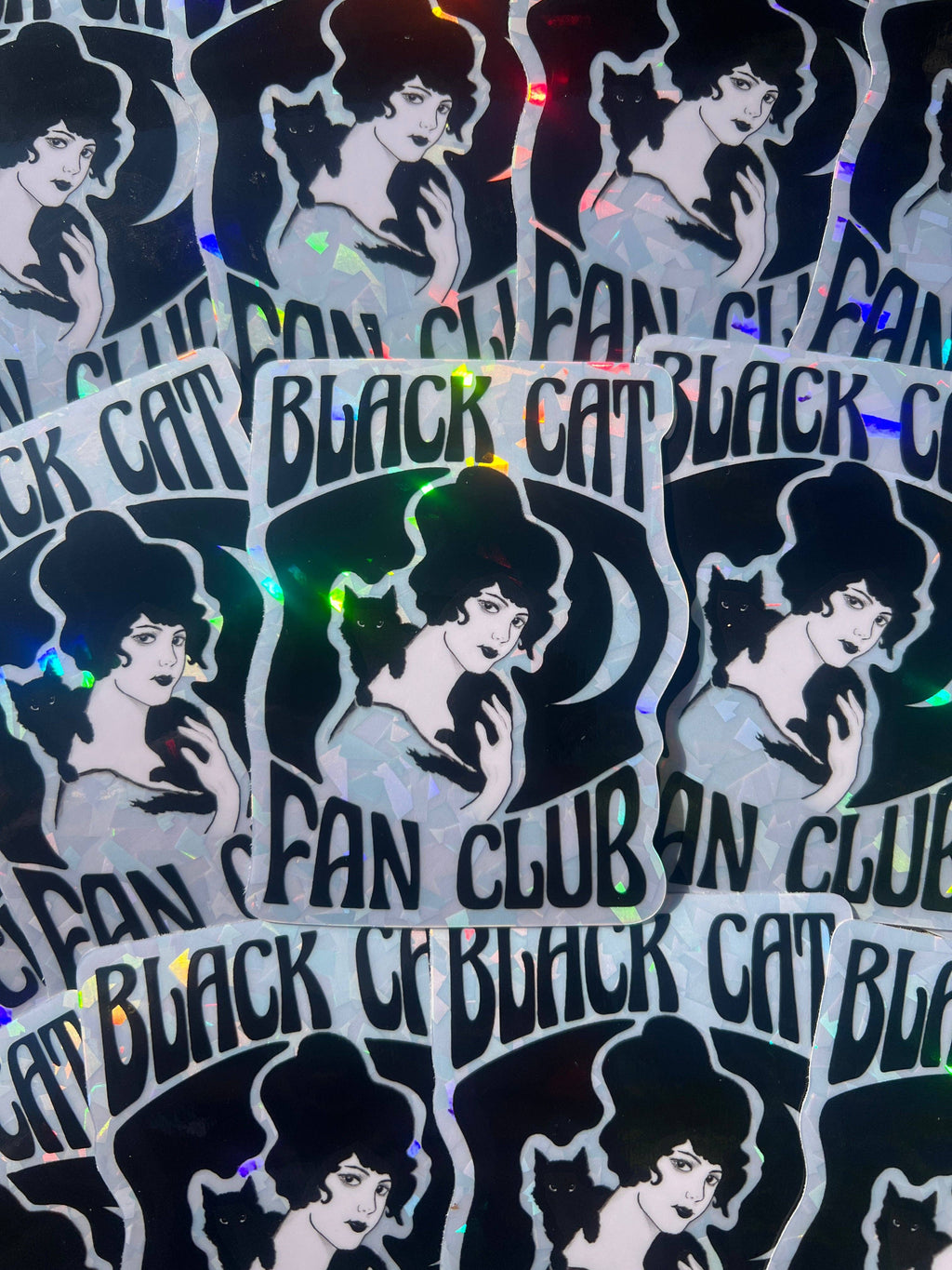 Black Cat Fan Club Holographic Sticker