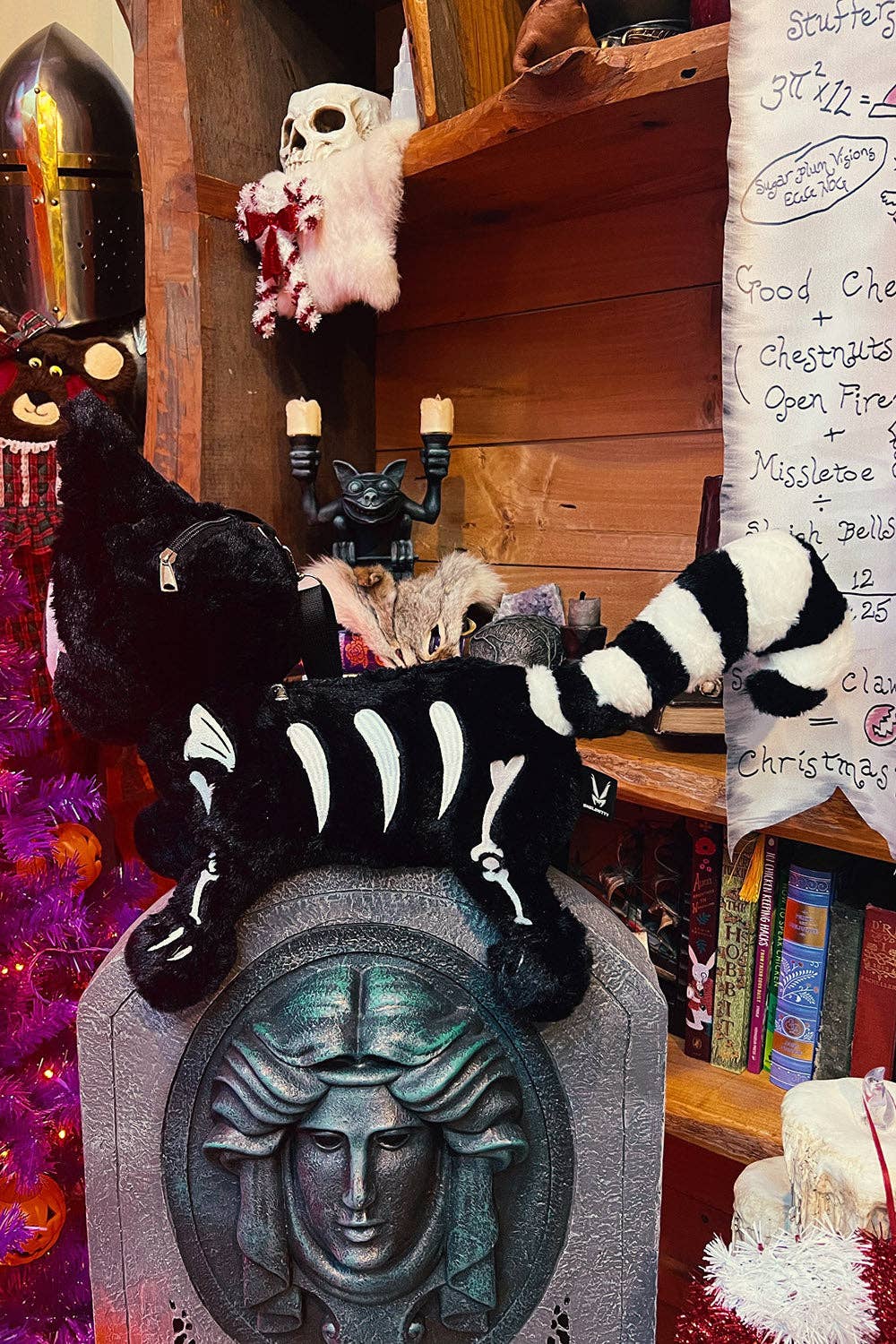 Skelekitty Skeleton Cat Plush Purse